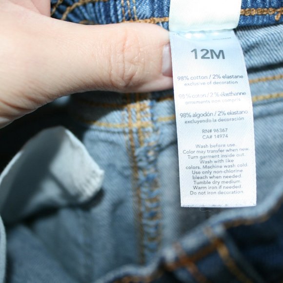 4/$20 OshKosh baby girl distressed jeans 12 months - Picture 11 of 11